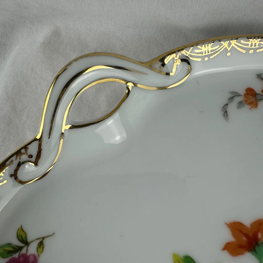 Vintage Noritake Porcelain Snack Set Pink Cabbage Rose Morimura